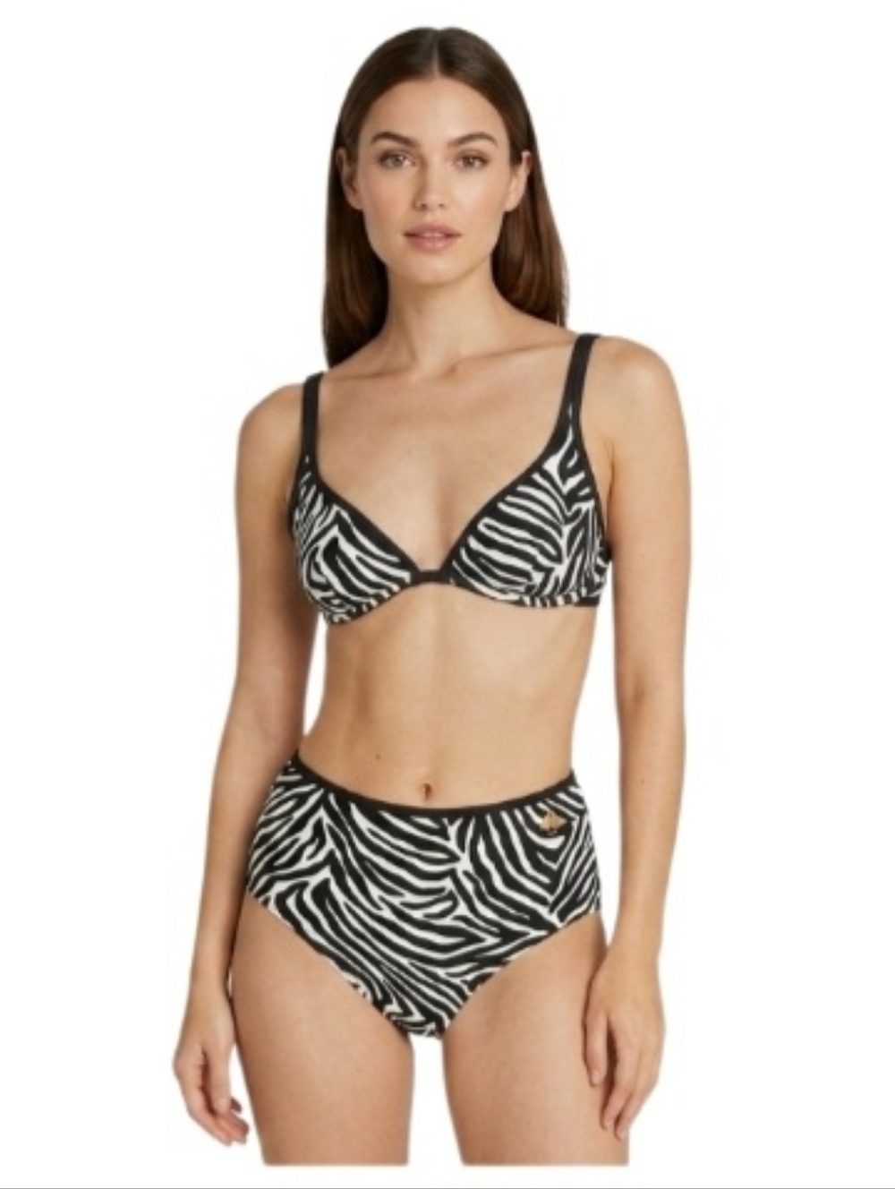 KATE SPADE NY Zebra Underwire Bralette Bikini Top & High Waist Bottom BUNDLE NWT